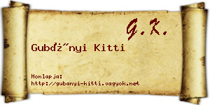 Gubányi Kitti névjegykártya