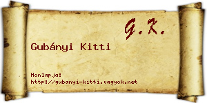 Gubányi Kitti névjegykártya